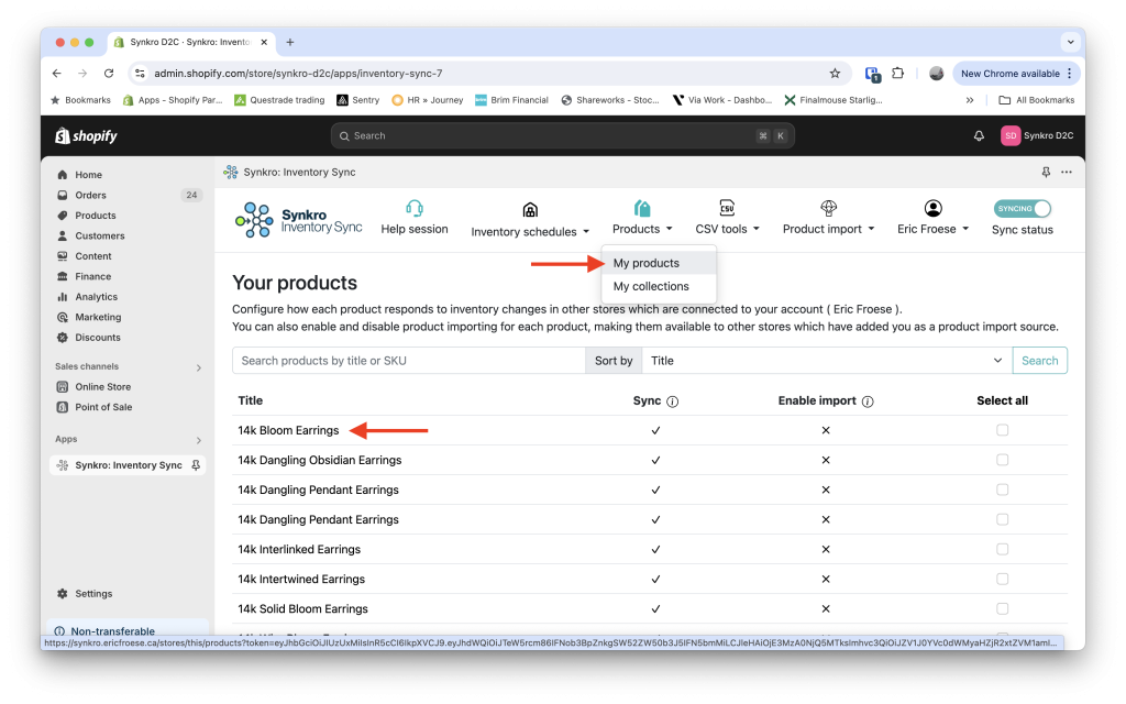 Navigate to Products, My products. Then, click on any product title in the resulting list of products.